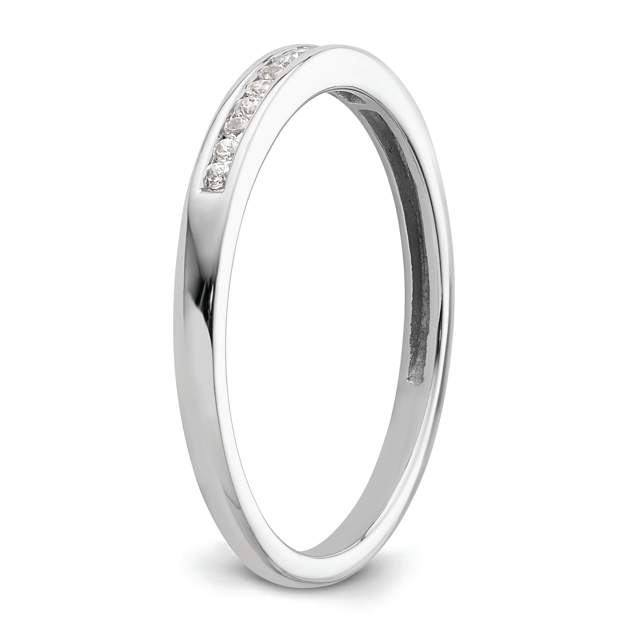 14k White Gold 1/10 carat Diamond Complete Channel-set Wedding Band
