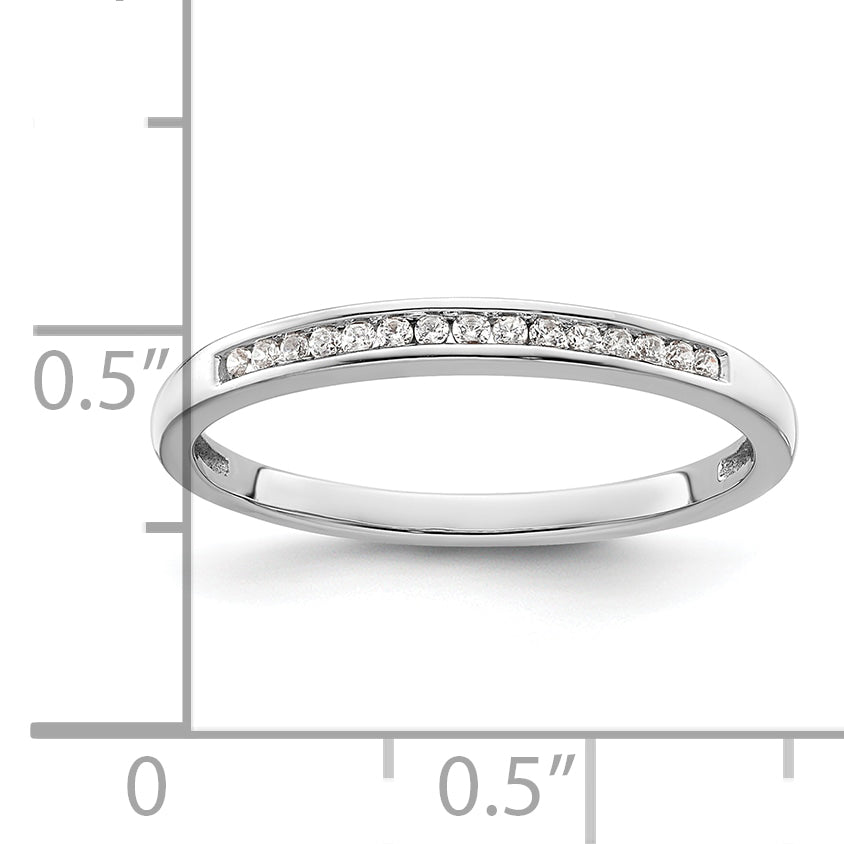 14k White Gold 1/10 carat Diamond Complete Channel-set Wedding Band