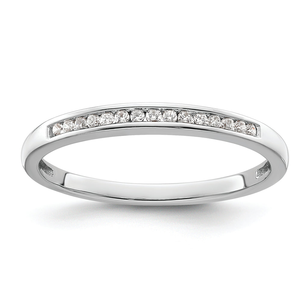14k White Gold 1/10 carat Diamond Complete Channel-set Wedding Band
