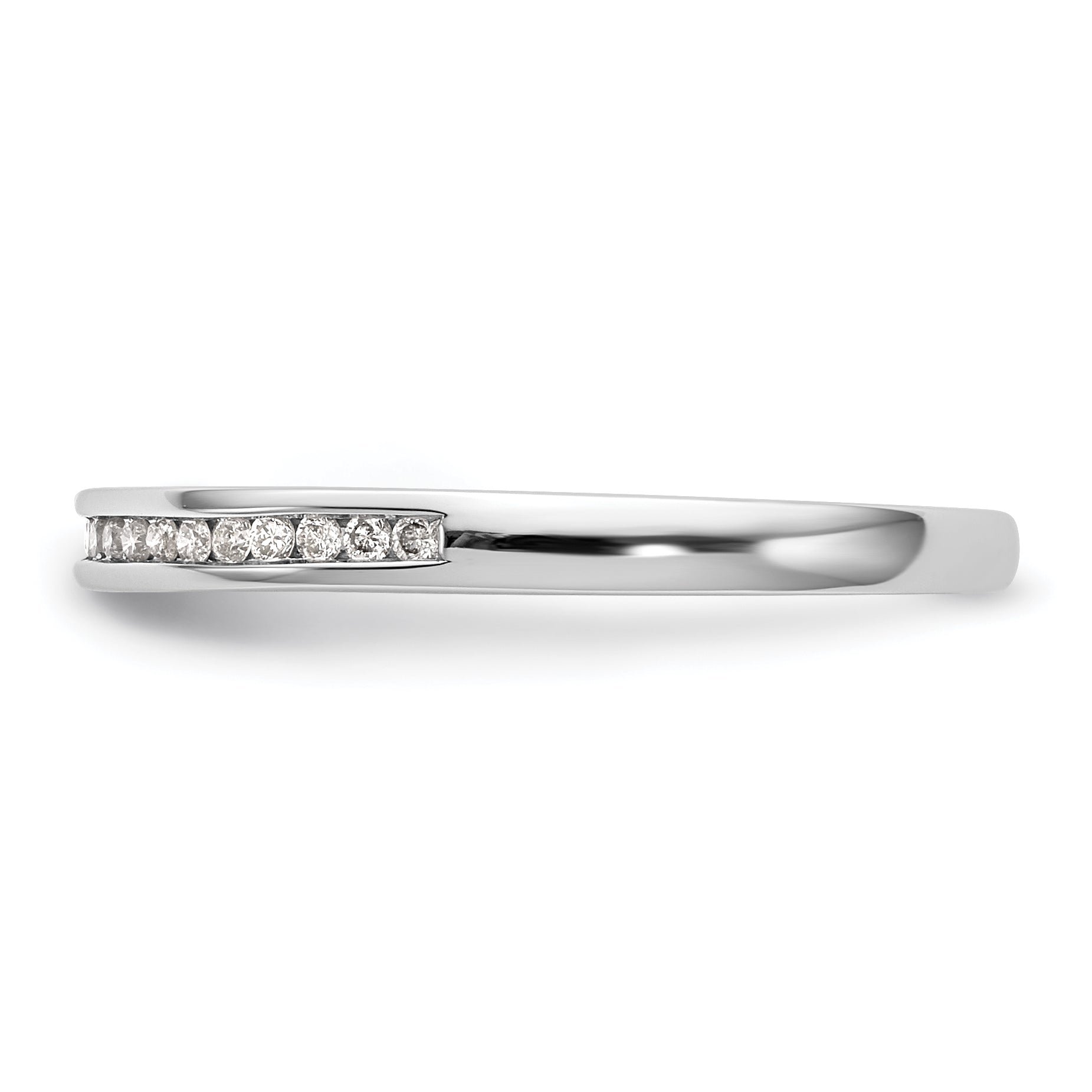 14K White Gold 1/10 carat Diamond Complete Channel-set Wedding Band - 7