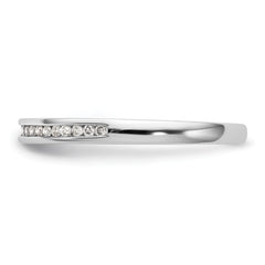 14K White Gold 1/10 carat Diamond Complete Channel-set Wedding Band - 7