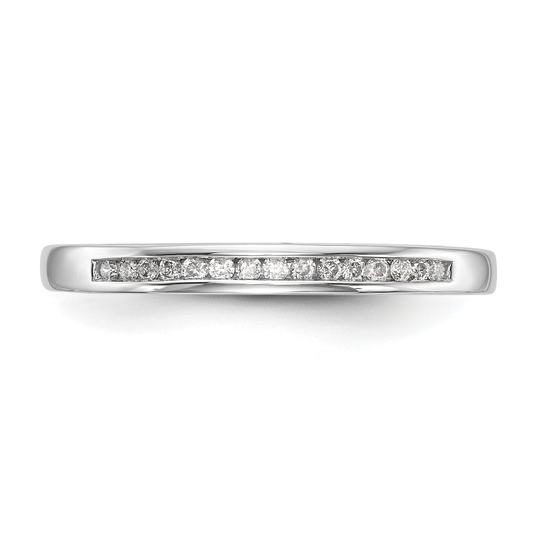 14K White Gold 1/10 carat Diamond Complete Channel-set Wedding Band - 7