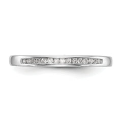 14K White Gold 1/10 carat Diamond Complete Channel-set Wedding Band - 7