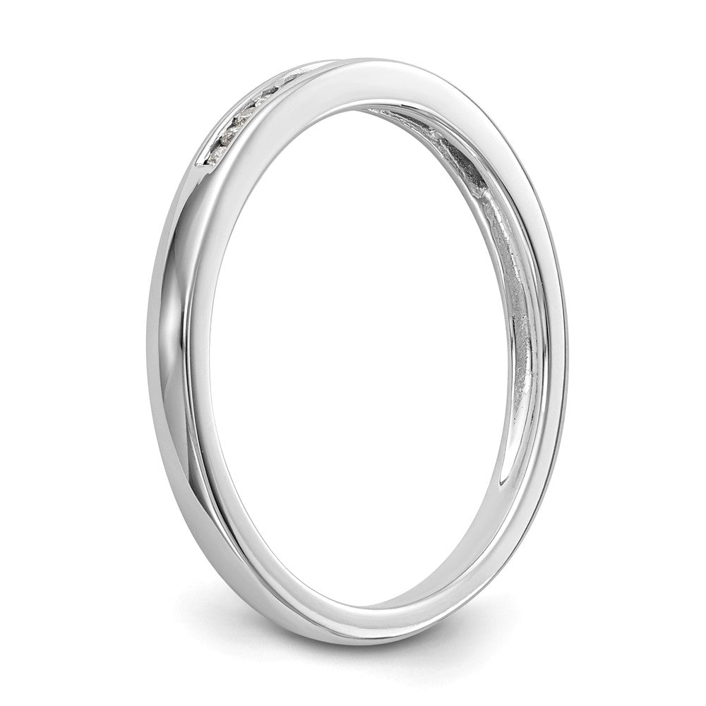 14K White Gold 1/10 carat Diamond Complete Channel-set Wedding Band - 7