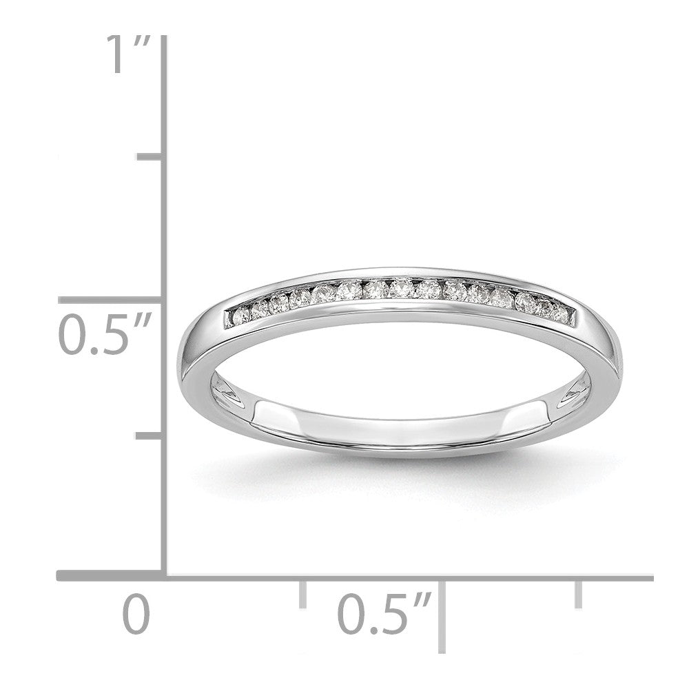 14K White Gold Diamond Wedding Band