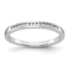 14K White Gold 1/10 carat Diamond Complete Channel-set Wedding Band - 7