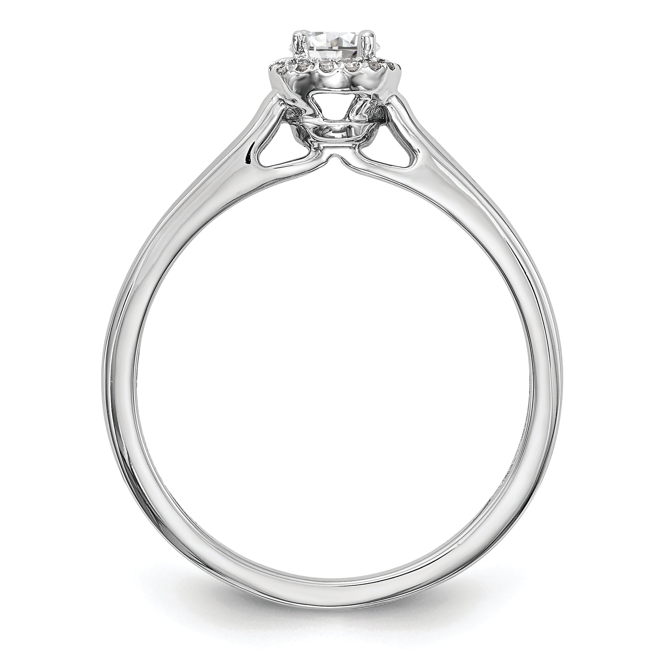 14K White Gold Halo (Holds 1/5 carat (3.5mm) Round Center) 1/20 carat Diamond Semi-Mount Engagement Ring Secondary image