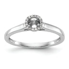 14K White Gold Halo (Holds 1/5 carat (3.5mm) Round Center) 1/20 carat Diamond Semi-Mount Engagement Ring
