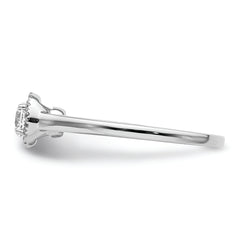 14K White Gold Halo (Holds 1/3 carat (4.1mm) Round Center) 1/15 carat Diamond Semi-Mount Engagement Ring