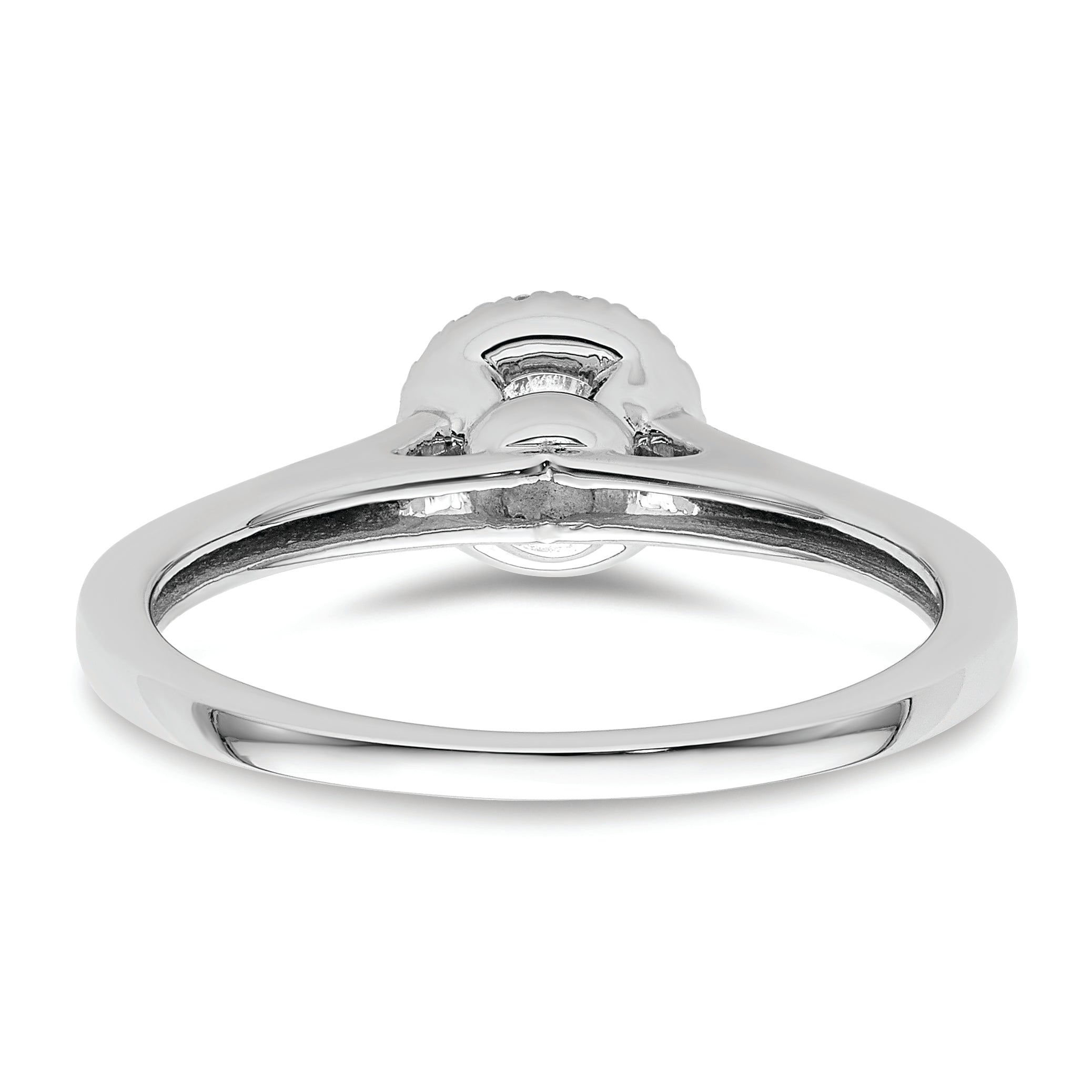 14K White Gold Halo (Holds 1/3 carat (4.1mm) Round Center) 1/15 carat Diamond Semi-Mount Engagement Ring