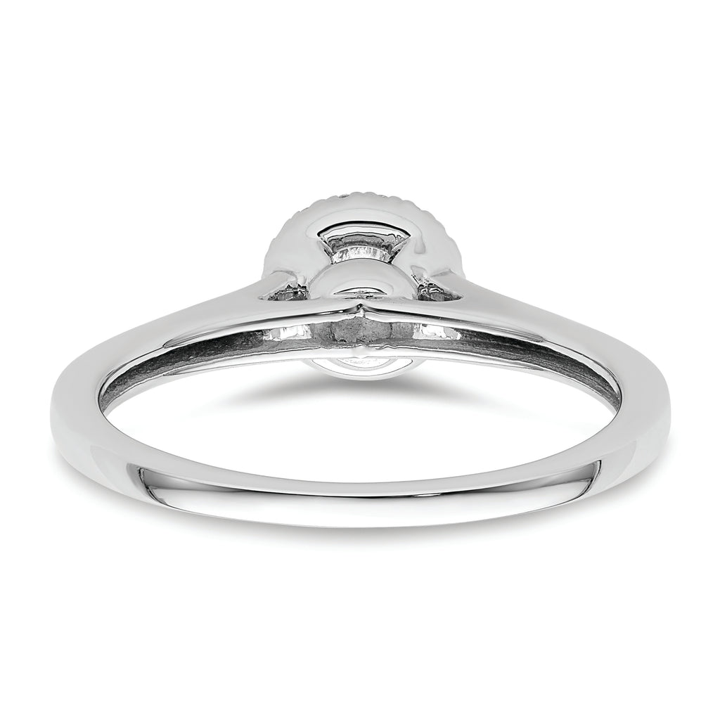 14K White Gold Halo (Holds 1/3 carat (4.1mm) Round Center) 1/15 carat Diamond Semi-Mount Engagement Ring