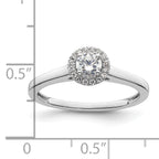 14K White Gold Halo (Holds 1/3 carat (4.1mm) Round Center) 1/15 carat Diamond Semi-Mount Engagement Ring
