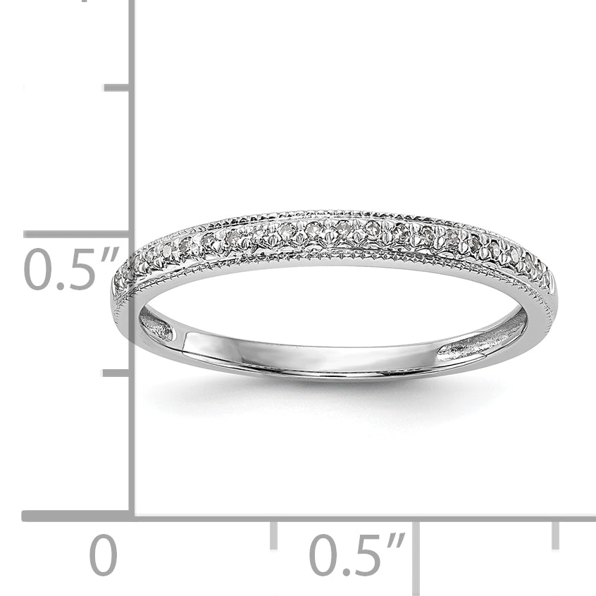 14k White Gold 1/8 carat Diamond Set of 2 Complete Wedding Bands