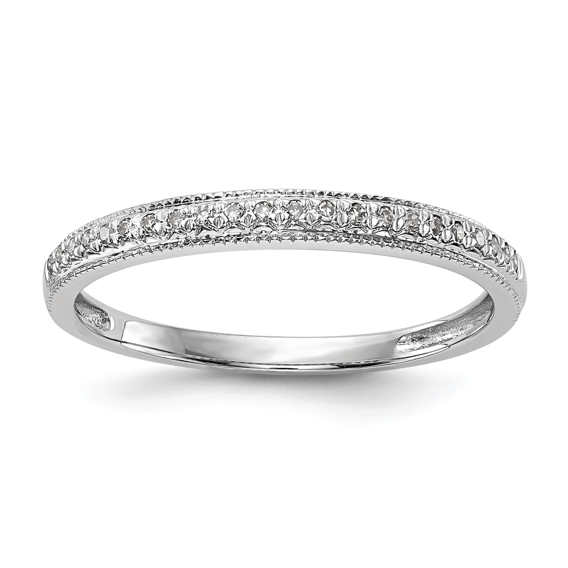 14k White Gold 1/8 carat Diamond Set of 2 Complete Wedding Bands Main image