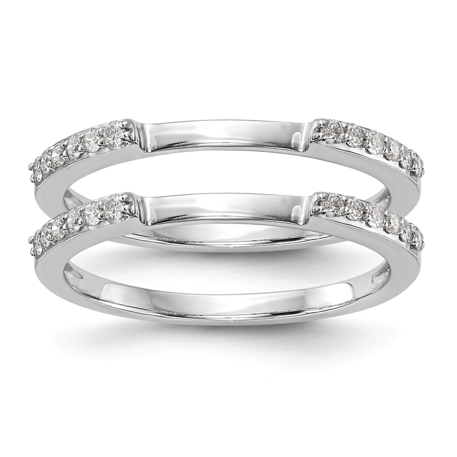 14k White Gold 1/4 carat Diamond Set of 2 Complete Wedding Bands