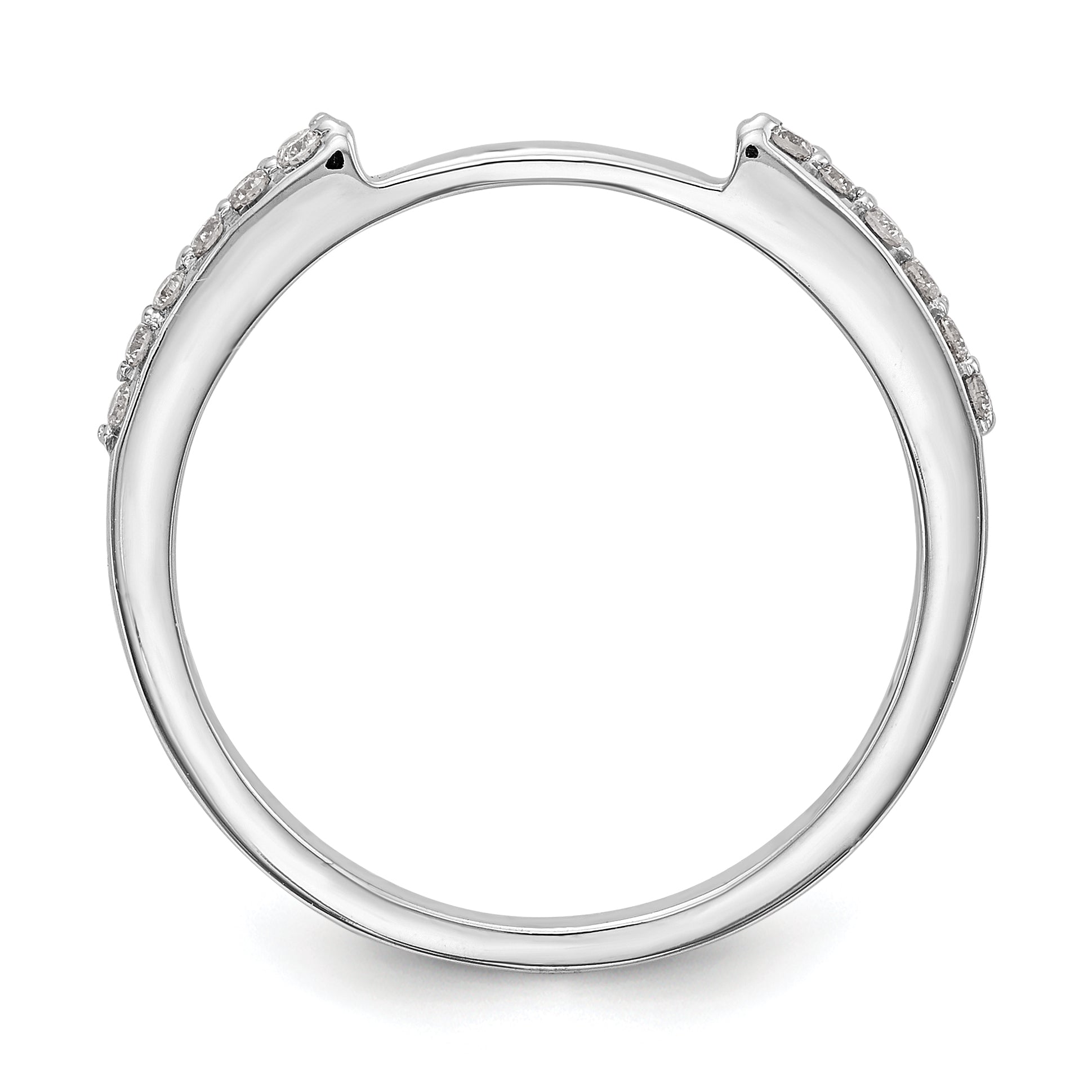 14K White Gold 1/4 carat Diamond Set of 2 Complete Wedding Bands - 7