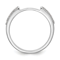 14K White Gold 1/4 carat Diamond Set of 2 Complete Wedding Bands - 7
