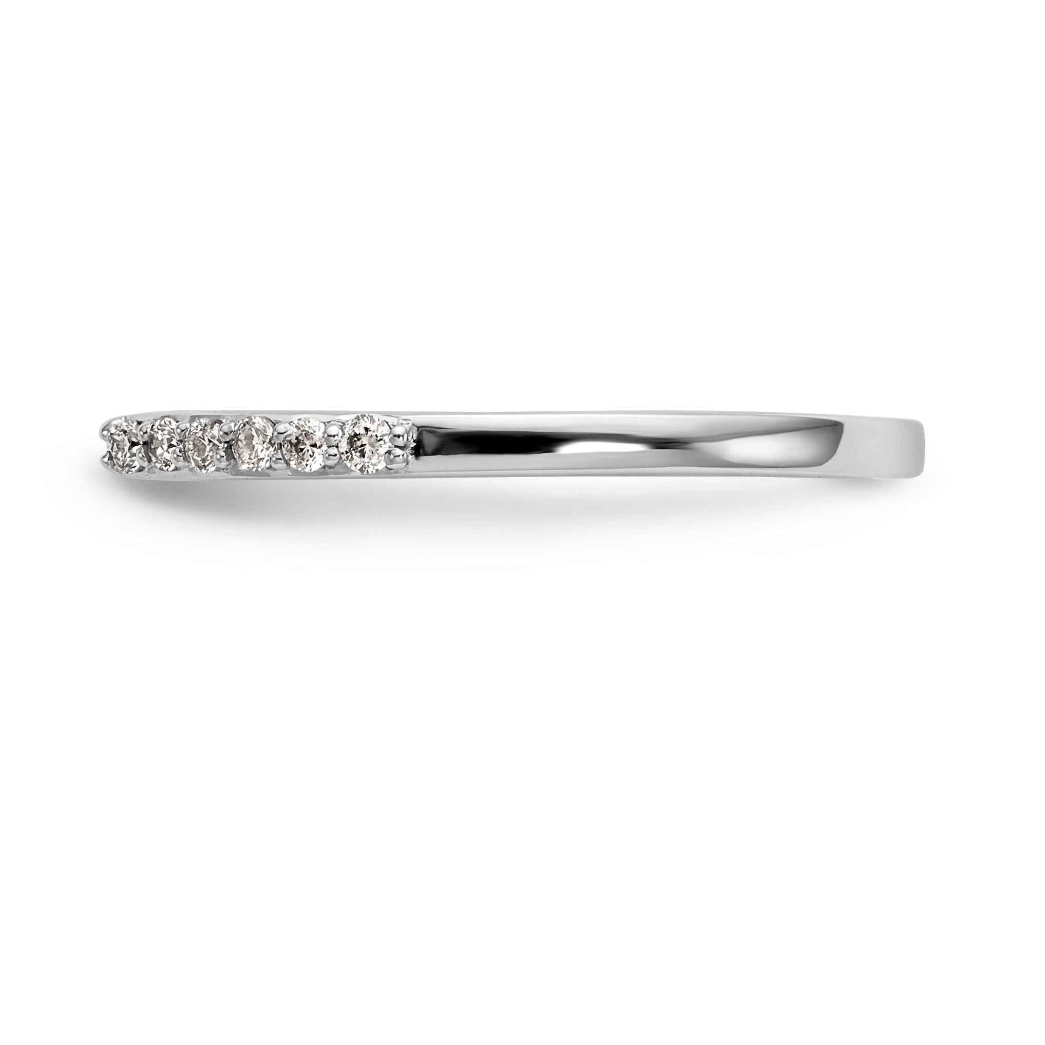14K White Gold 1/4 carat Diamond Set of 2 Complete Wedding Bands - 7