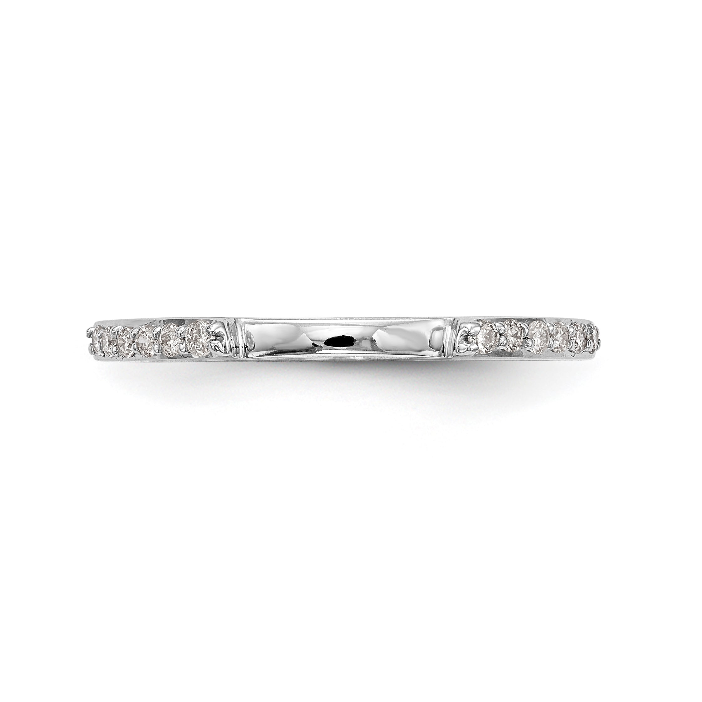 14K White Gold 1/4 carat Diamond Set of 2 Complete Wedding Bands - 7