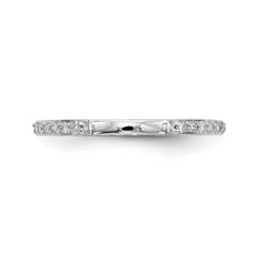 14K White Gold 1/4 carat Diamond Set of 2 Complete Wedding Bands - 7