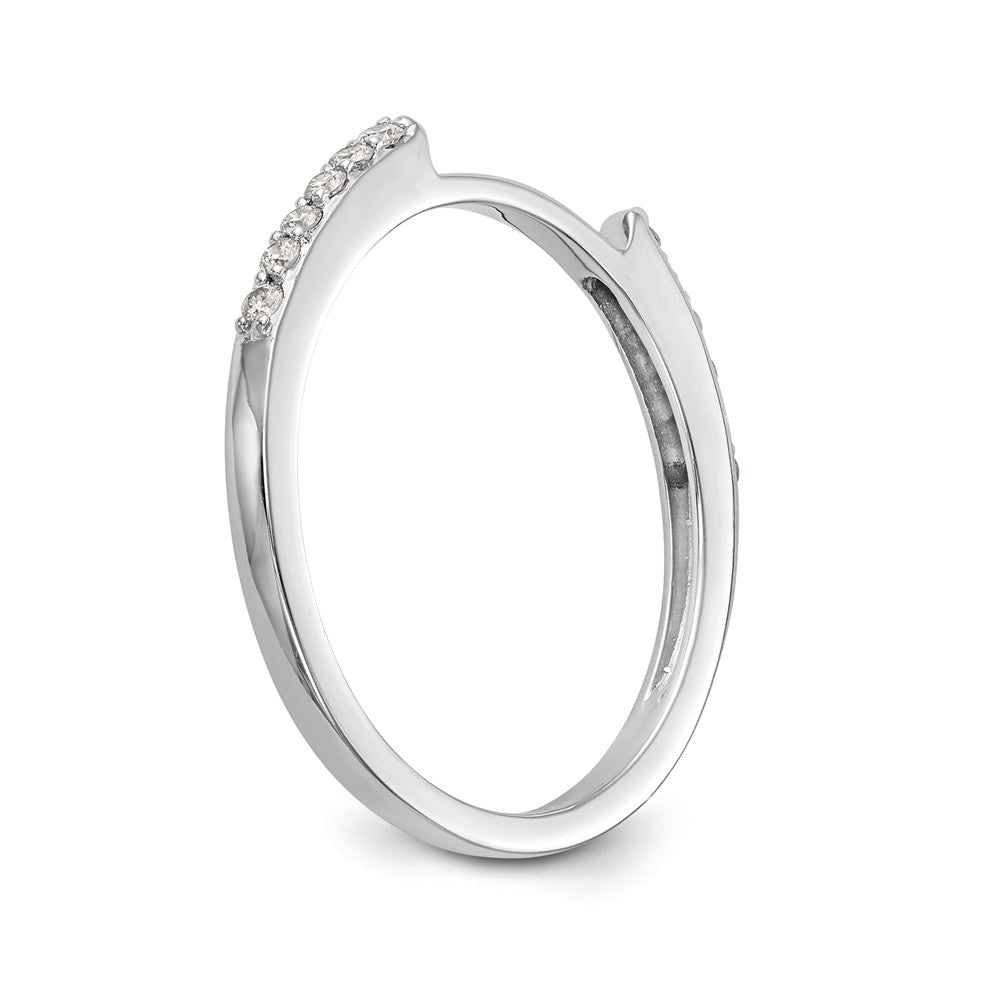 14K White Gold 1/4 carat Diamond Set of 2 Complete Wedding Bands - 7