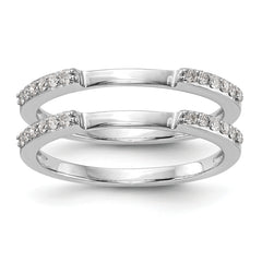 14K White Gold 1/4 carat Diamond Set of 2 Complete Wedding Bands - 7