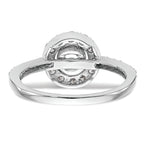 14K White Gold Halo (Holds 1/2 carat (5.00mm) Round Center) 1/2 carat Diamond Semi-Mount Engagement Ring