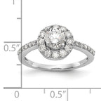 14K White Gold Halo (Holds 1/2 carat (5.00mm) Round Center) 1/2 carat Diamond Semi-Mount Engagement Ring