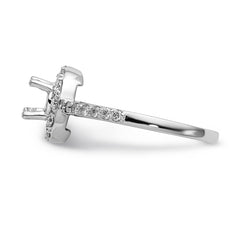 14K White Gold Halo (Holds 1/2 carat (5.00mm) Round Center) 1/2 carat Diamond Semi-Mount Engagement Ring - 7