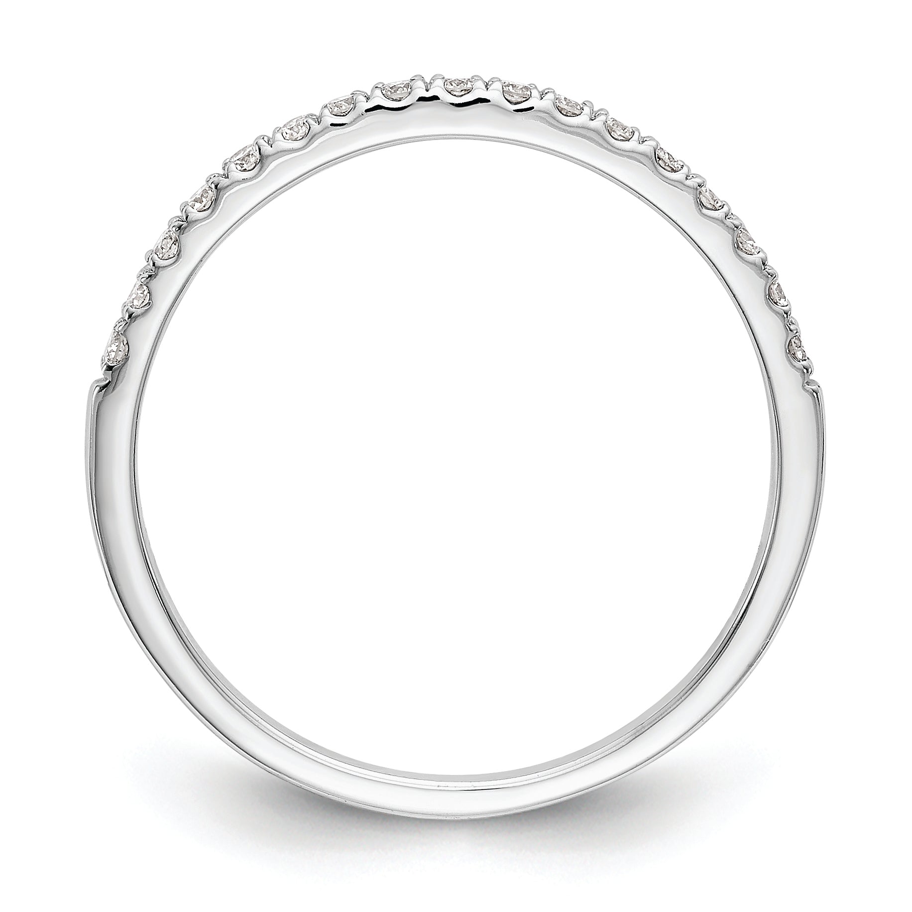 14K White Gold 1/6 carat Diamond Complete Wedding Band Secondary image