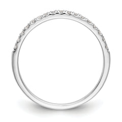 14K White Gold Round Diamond Wedding Band - 7