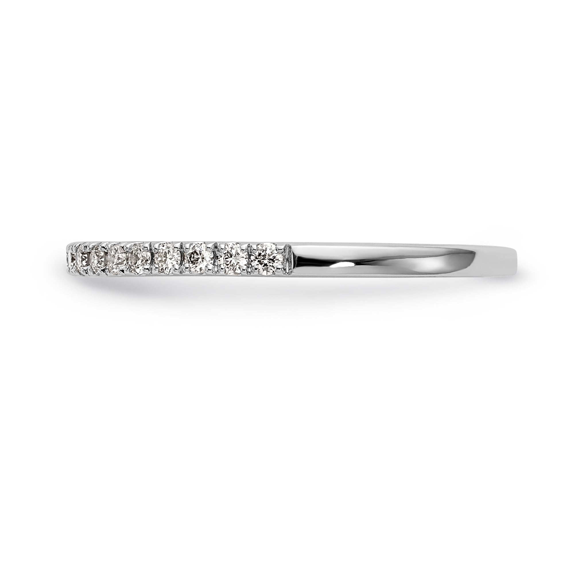 14K White Gold Round Diamond Wedding Band - 7