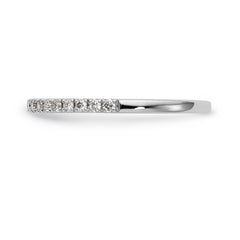 14K White Gold Round Diamond Wedding Band - 7