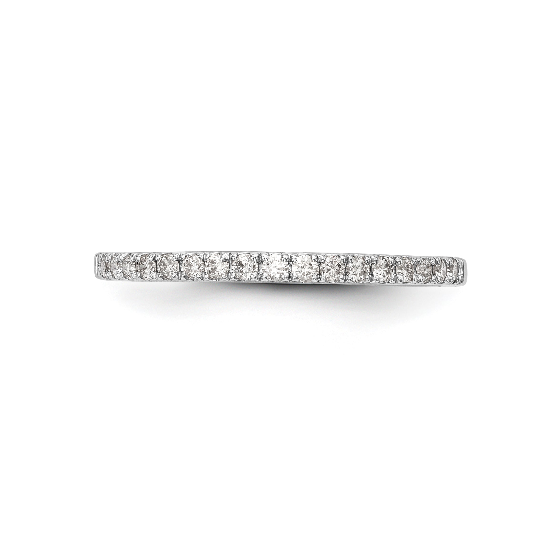 14K White Gold Round Diamond Wedding Band - 7