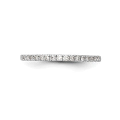 14K White Gold Round Diamond Wedding Band - 7