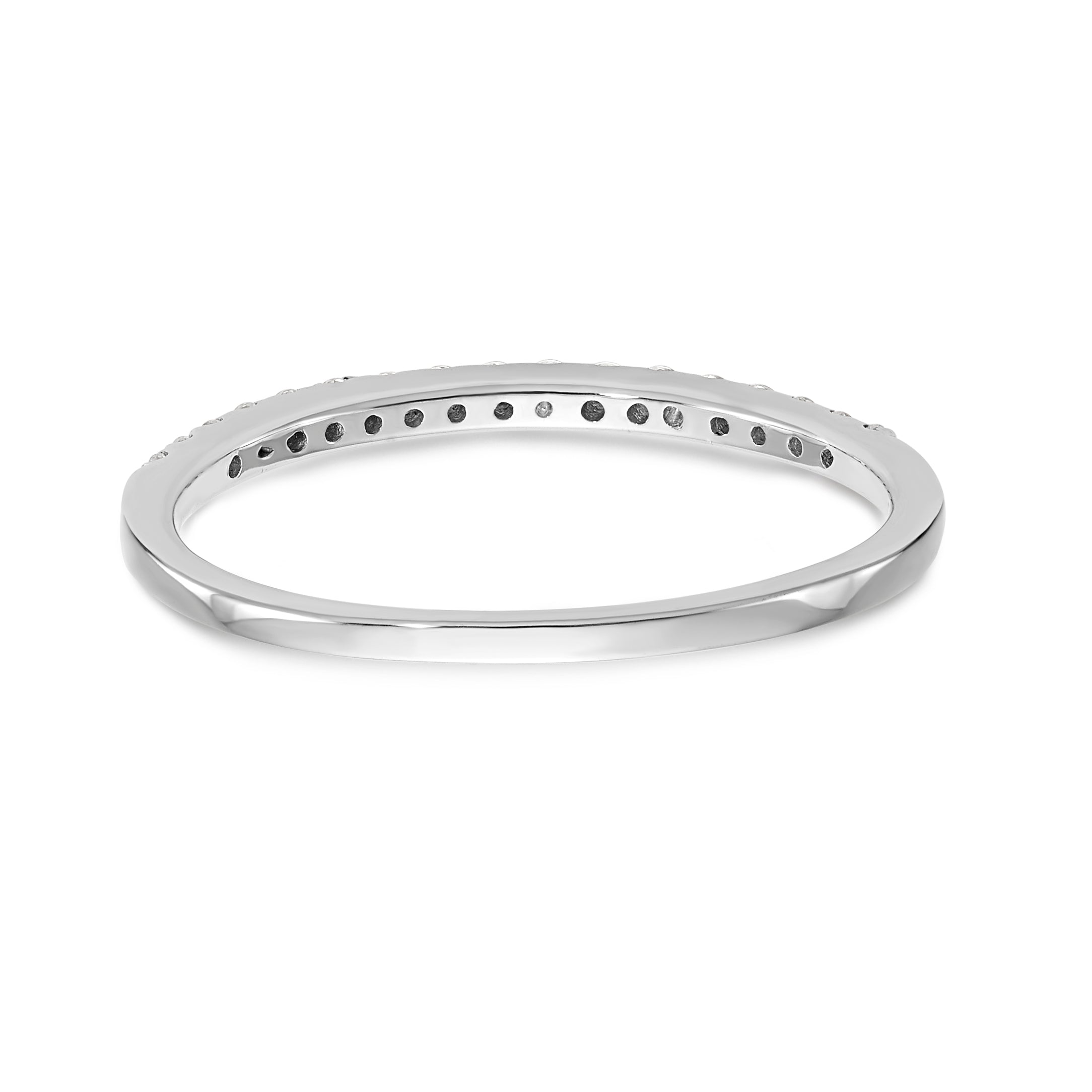 14K White Gold Round Diamond Wedding Band - 7