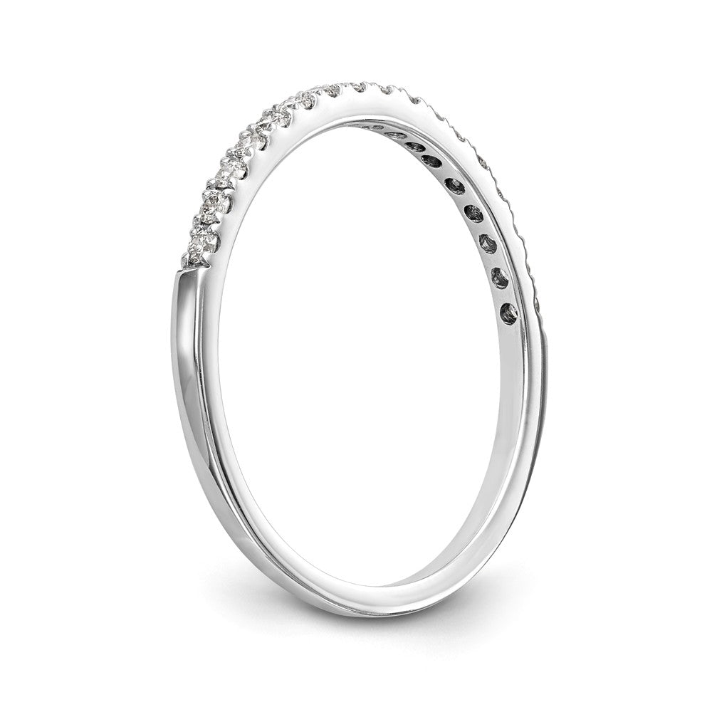 14K White Gold Round Diamond Wedding Band - 7