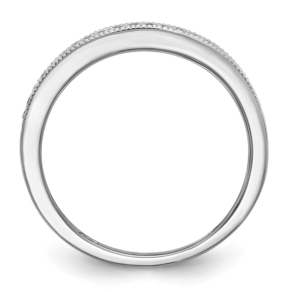 14k White Gold 1/8 carat Diamond Set of 2 Complete Wedding Bands