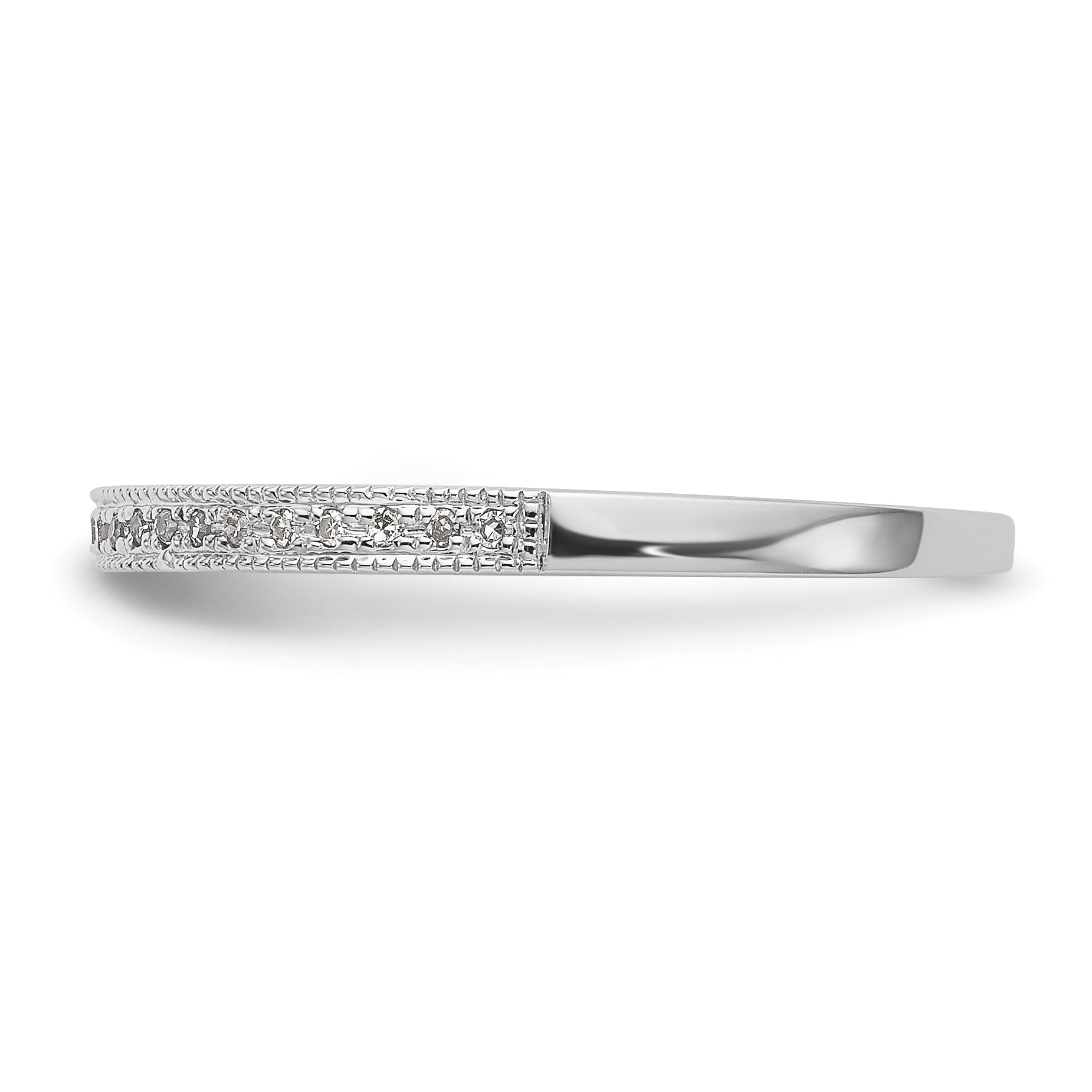 14k White Gold 1/8 carat Diamond Set of 2 Complete Wedding Bands