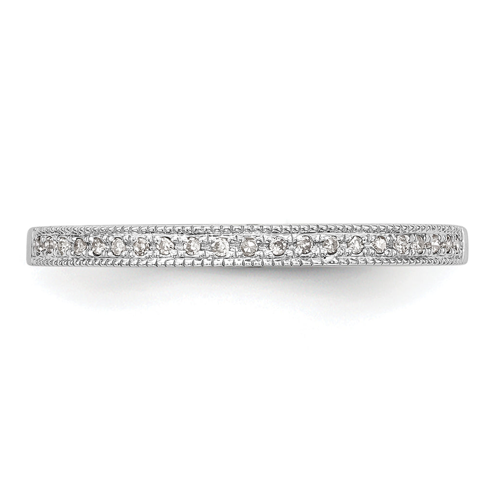 14k White Gold 1/8 carat Diamond Set of 2 Complete Wedding Bands