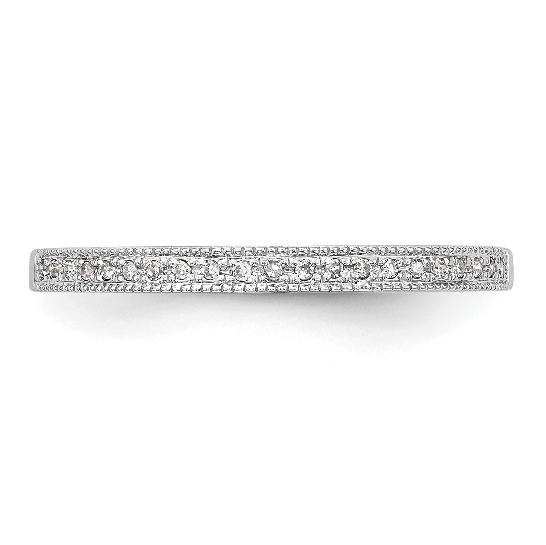 14k White Gold 1/8 carat Diamond Set of 2 Complete Wedding Bands