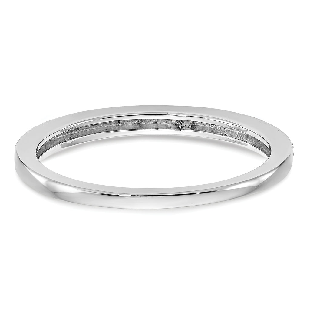 14k White Gold 1/8 carat Diamond Set of 2 Complete Wedding Bands