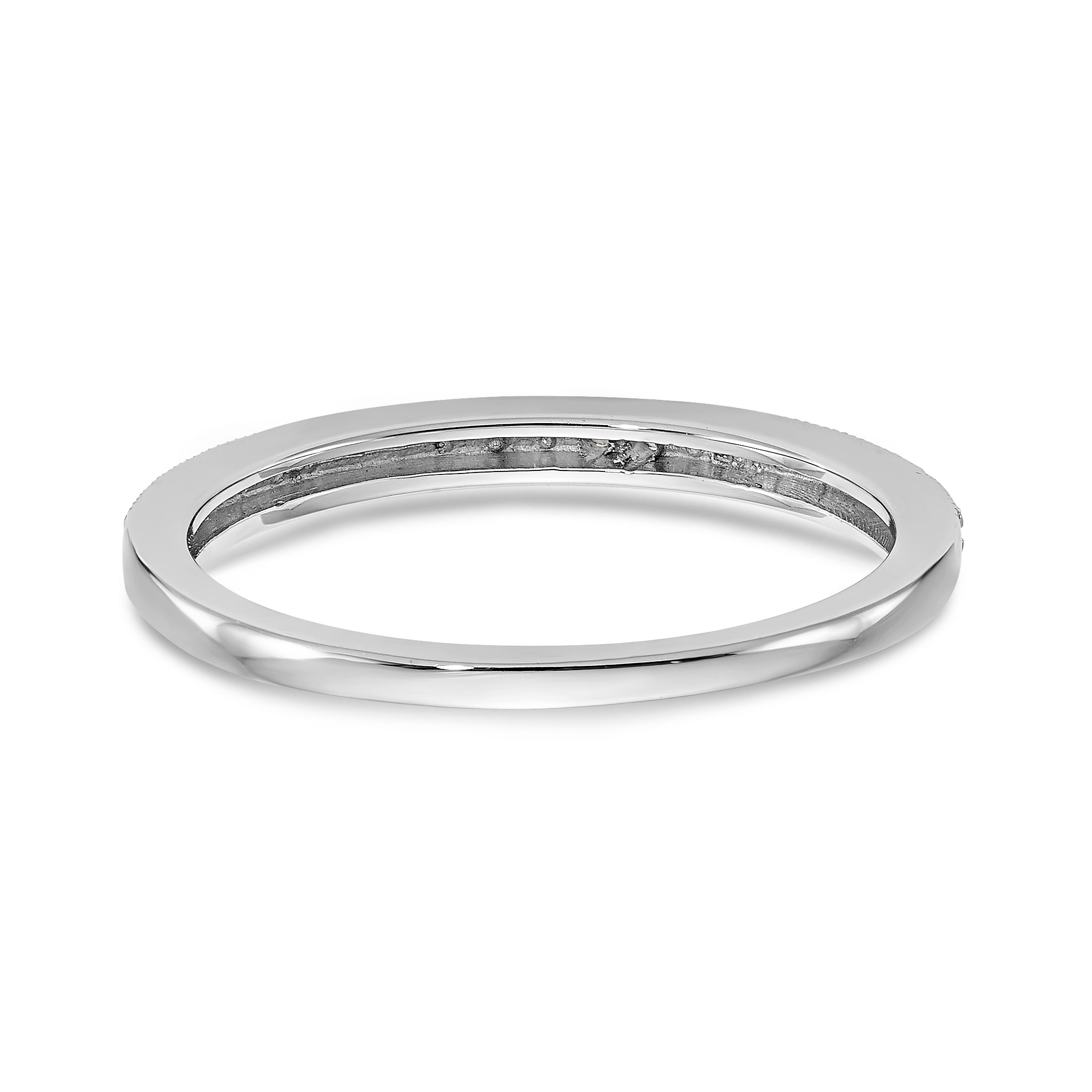 14K White Gold 1/8 carat Diamond Set of 2 Complete Wedding Bands - 7