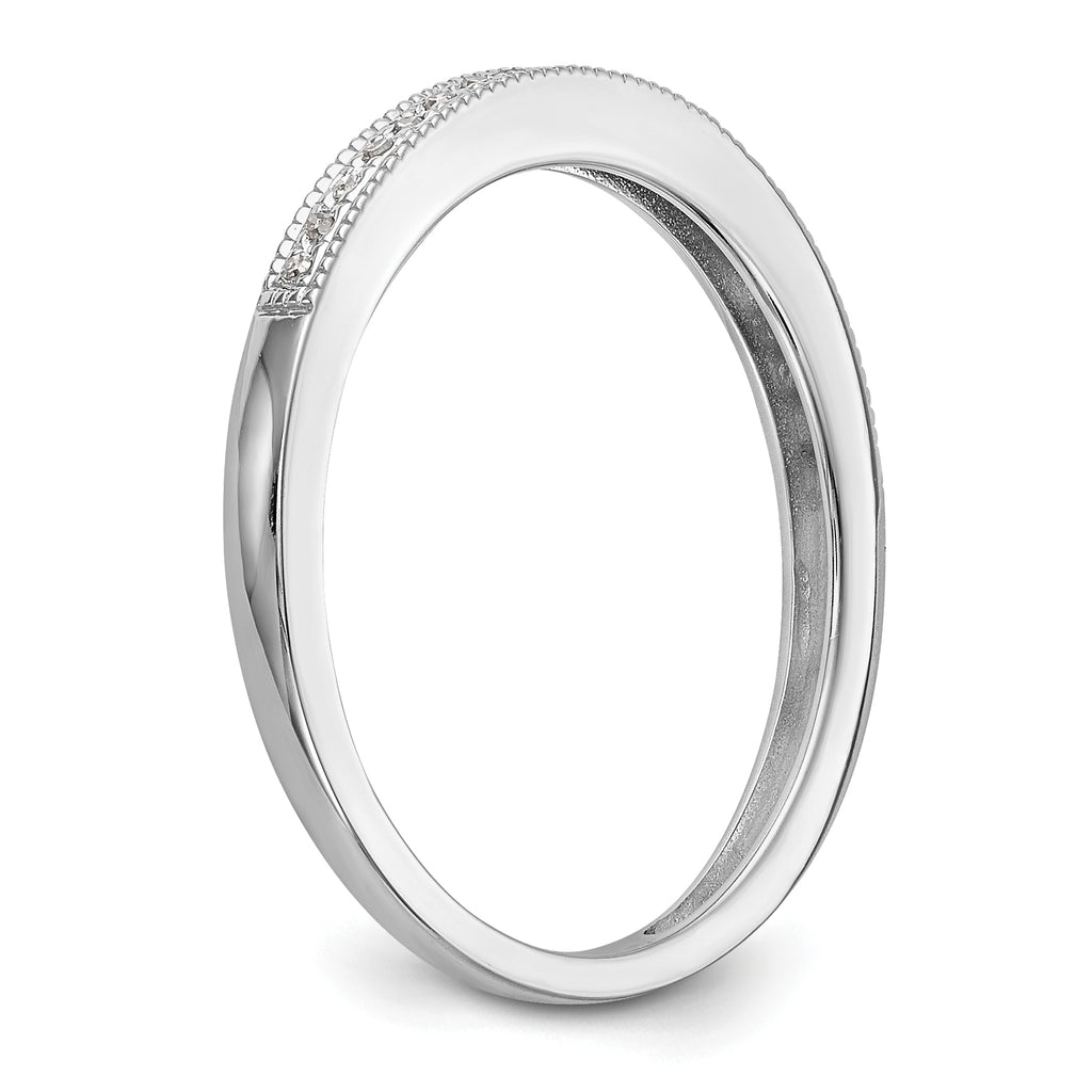 14k White Gold 1/8 carat Diamond Set of 2 Complete Wedding Bands