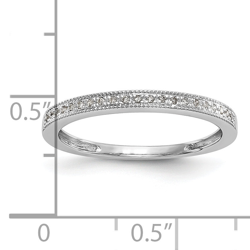 14k White Gold 1/8 carat Diamond Set of 2 Complete Wedding Bands