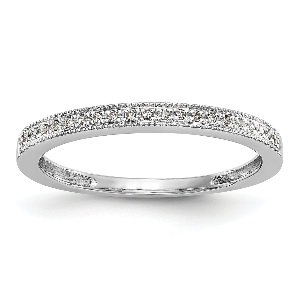 14k White Gold 1/8 carat Diamond Set of 2 Complete Wedding Bands