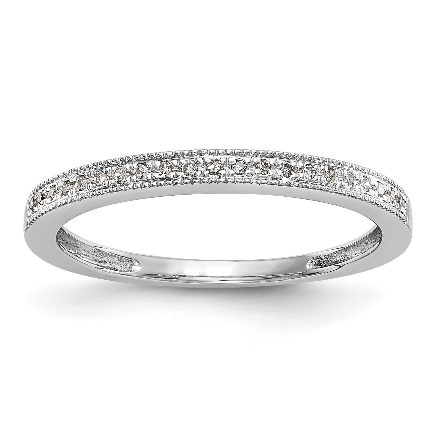 14k White Gold 1/8 carat Diamond Set of 2 Complete Wedding Bands