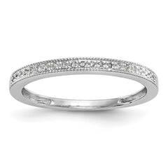 14K White Gold 1/8 carat Diamond Set of 2 Complete Wedding Bands - 7