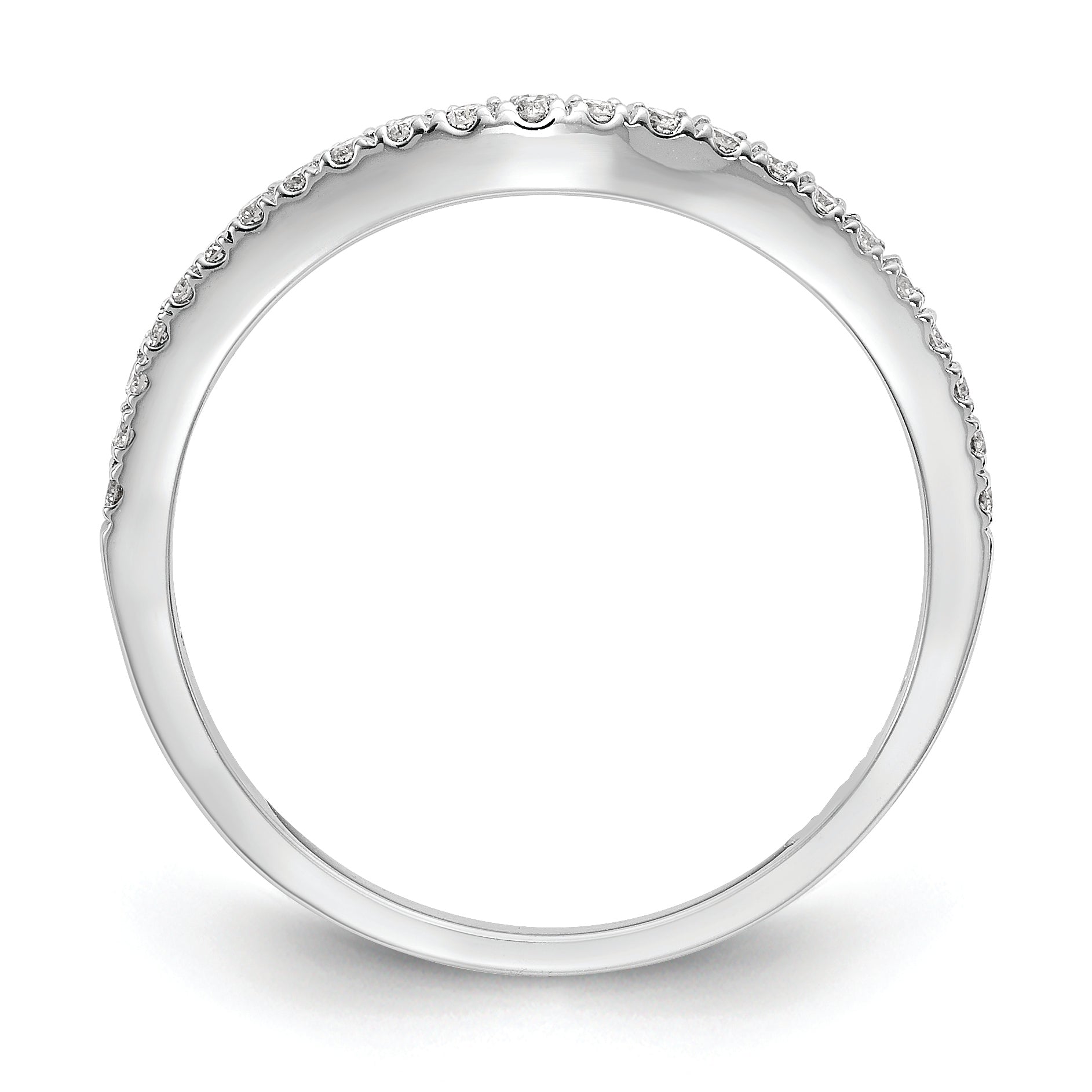 14k White Gold 1/8 carat Diamond Complete Wedding Band Secondary image