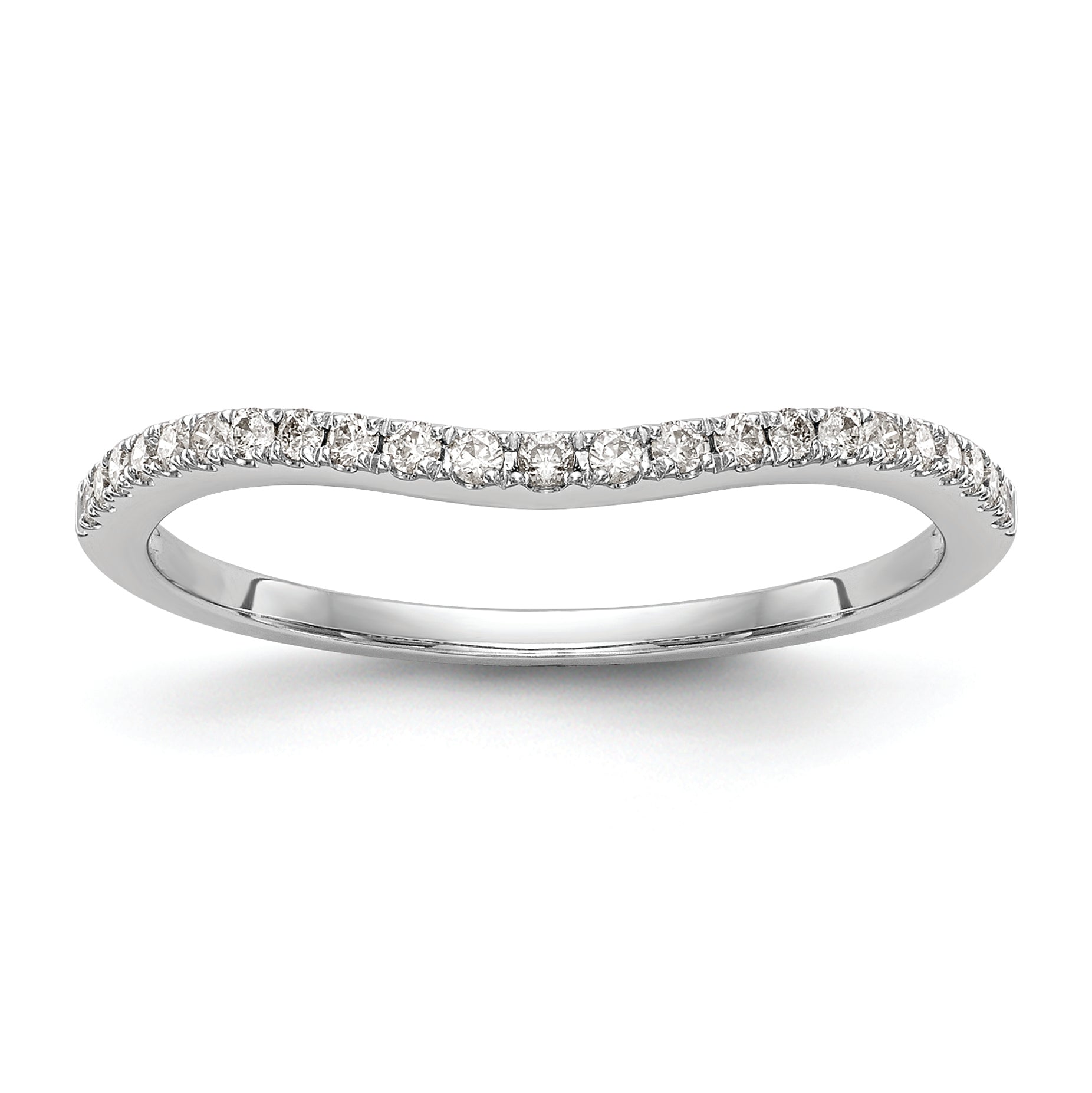 14k White Gold 1/8 carat Diamond Complete Wedding Band Main image